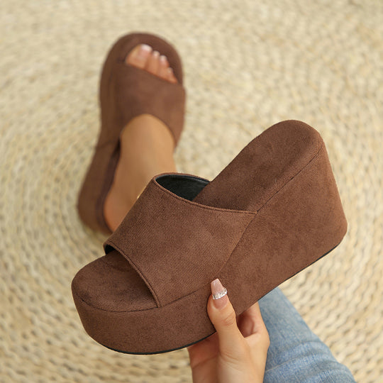 Damen Wedge-Pantoletten mit transparentem Obermaterial und komfortabler Sohle R&B