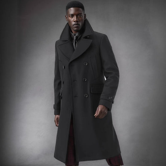 Herren klassischer Dufflecoat mit doppeltem Knopfverschluss und praktischen Taschen R&B