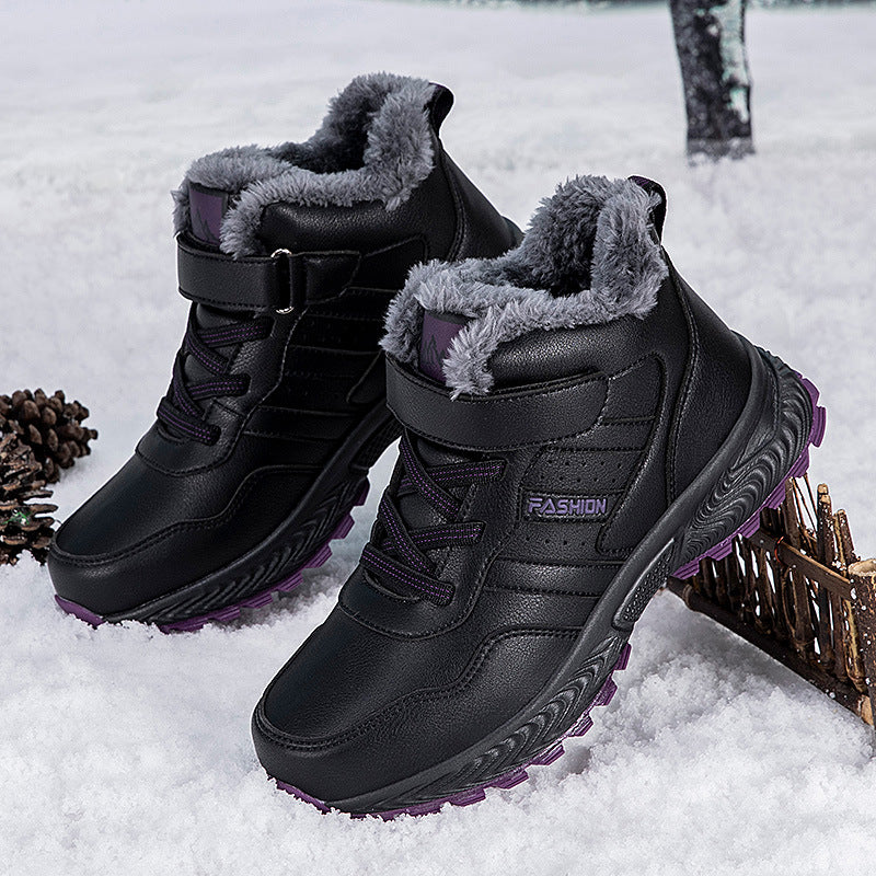 Damen Warmgefütterte Winterstiefel mit rutschfester Sohle und Klettverschluss R&B