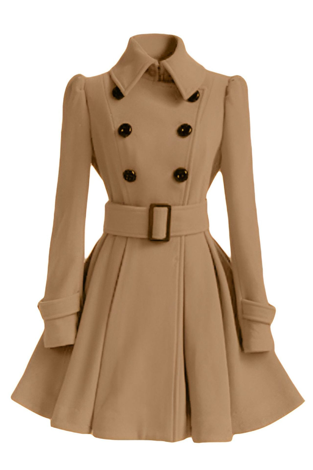 Damen eleganter Trenchcoat mit tailliertem Schnitt und dekorativen Knöpfen R&B