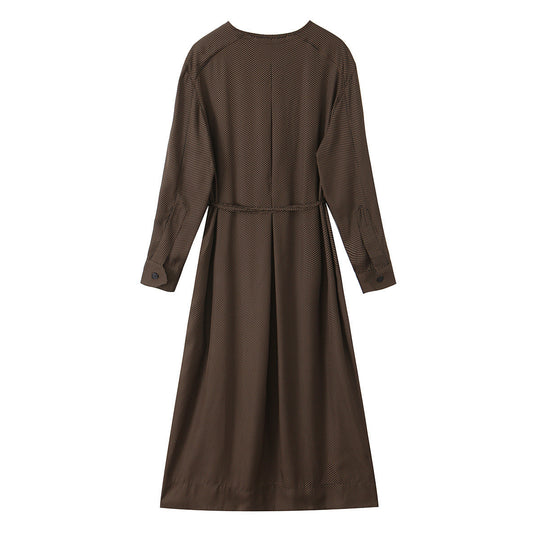 Damen Midikleid mit Knopfleiste und taillierbarem Gürtel R&B