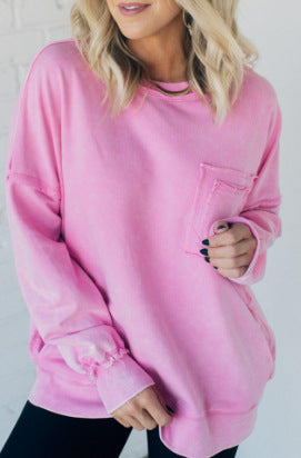 Damen Bequemer Oversized Sweatshirt mit Taschen R&B