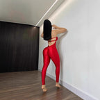 Damen Körperbetonter Jumpsuit mit Bügel-Bustier R&B