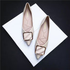 Damen Elegante Ballerinas mit modischer Schmuckschließe R&B