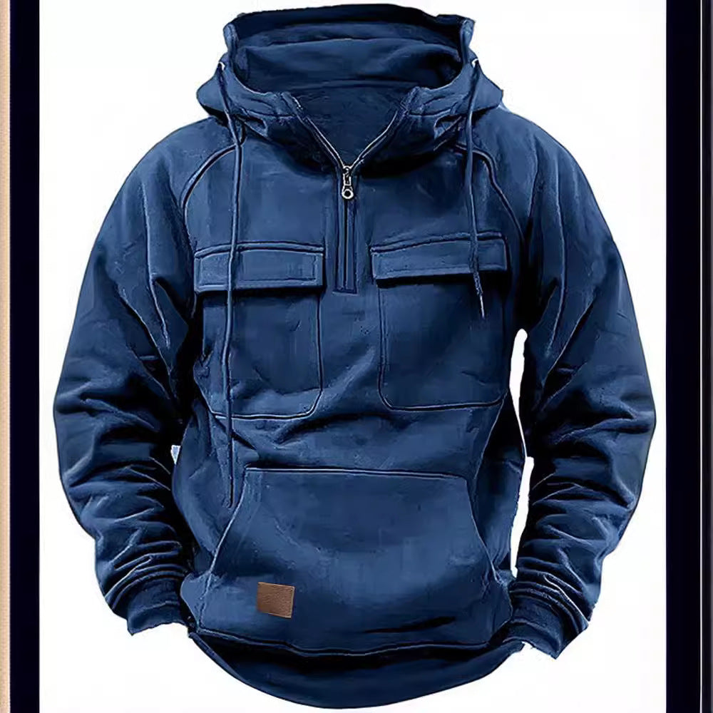 Herren Fleece Hoodie mit praktischem Reißverschluss und großen Taschen R&B