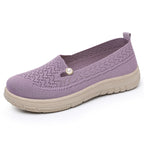 Damen Komfortable Slip-On Freizeitschuhe mit luftdurchlässigem Strickdesign R&B