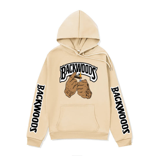 Damen Kapuzensweater mit kreativen Grafikdesign und seitlichen Kängurutaschen R&B