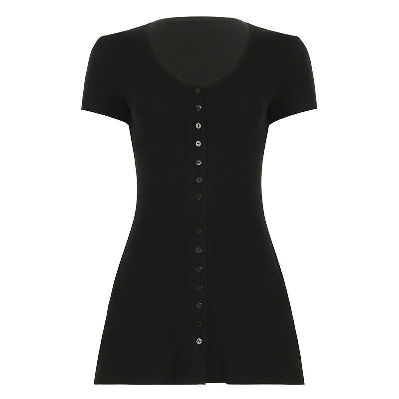 Damen Freizeitkleid mit durchgehender Knopfleiste und lockerer Passform R&B