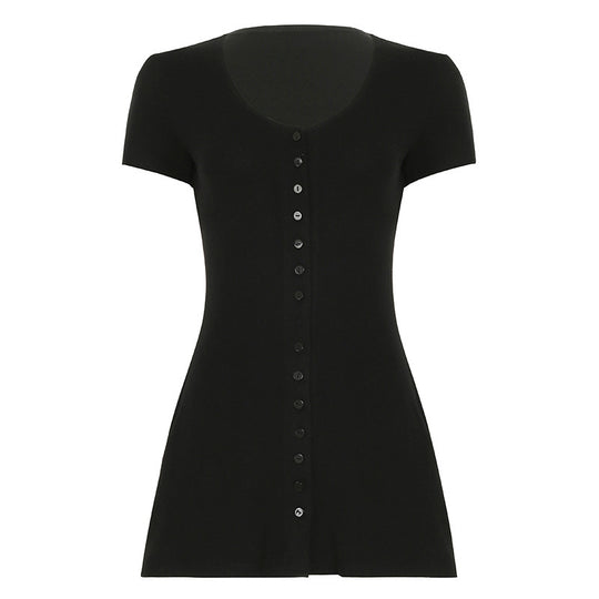 Damen Freizeitkleid mit durchgehender Knopfleiste und lockerer Passform R&B