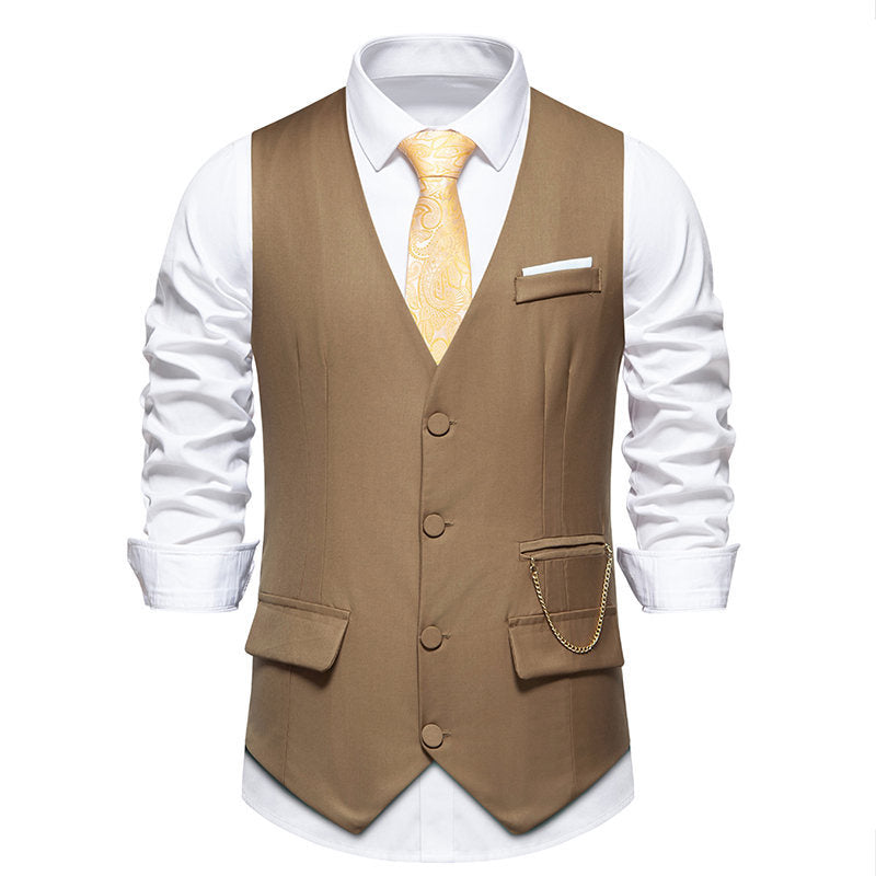 Herren elegante Anzugweste mit praktischen Taschen und modischem Design R&B