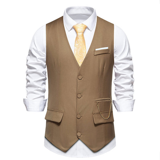 Herren elegante Anzugweste mit praktischen Taschen und modischem Design R&B