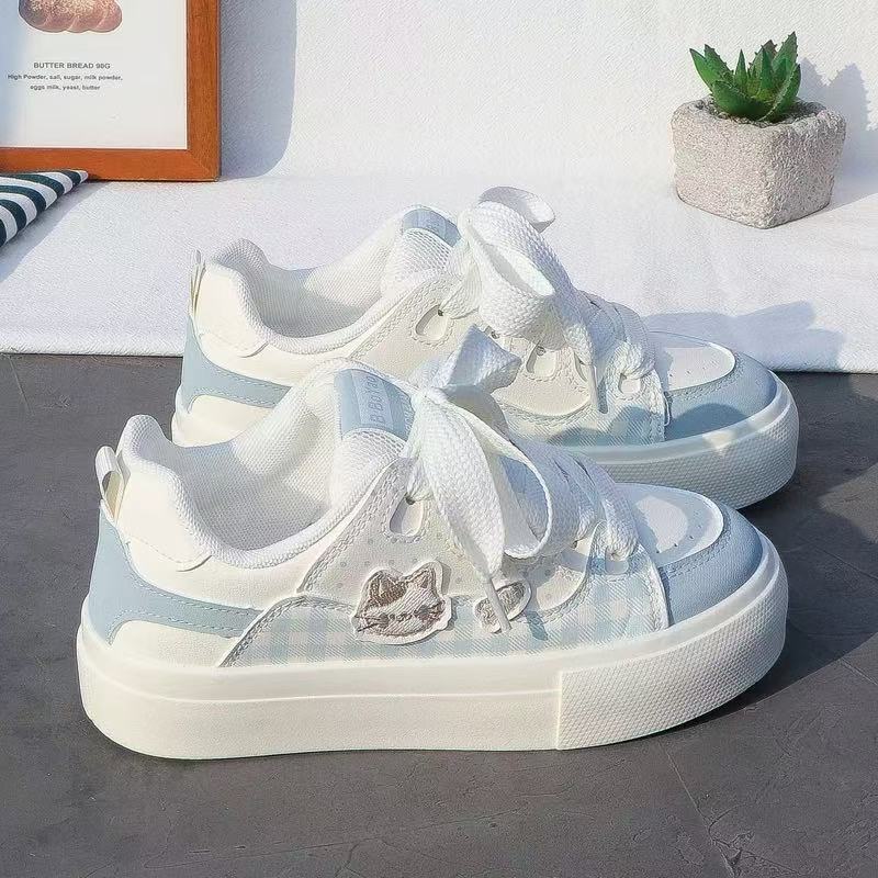 Damen Sneakers mit modischem Karomuster und komfortabler Sohle