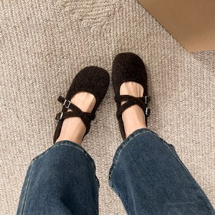 Damen Komfortable Ballerinas mit modischem Riemchenverschluss R&B