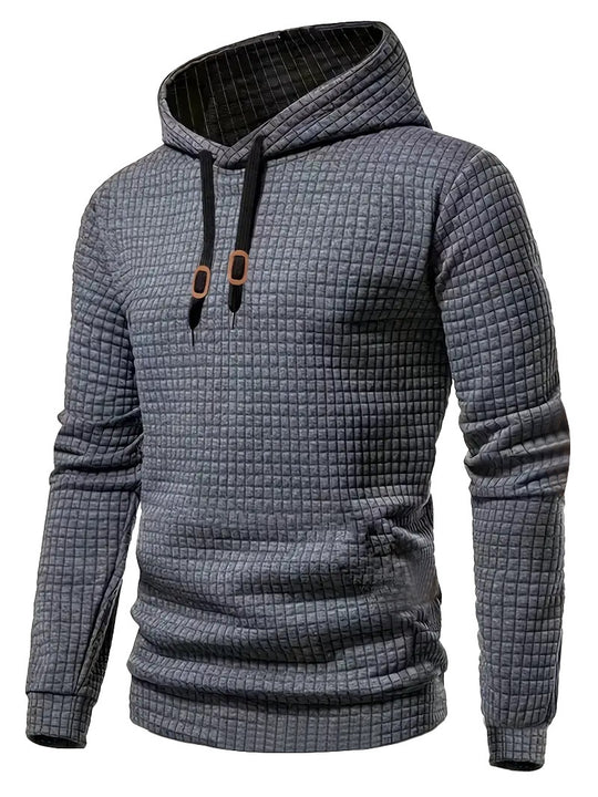 Herren nan gesteppter Kapuzenpullover mit Rechteck-Steppung, Tunnelzug und gerippten Bündchen R&B