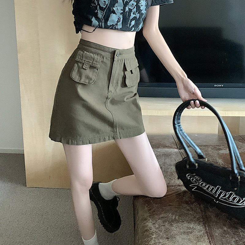 Damen Cargo-Rock im modischen Utility-Stil mit praktischen Taschen