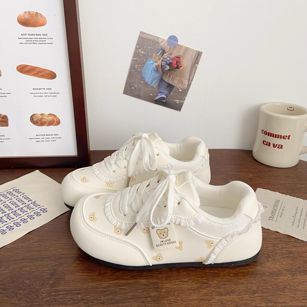 Damen Sneakers mit verspieltem Bärenmotiv und komfortabler Sohle R&B