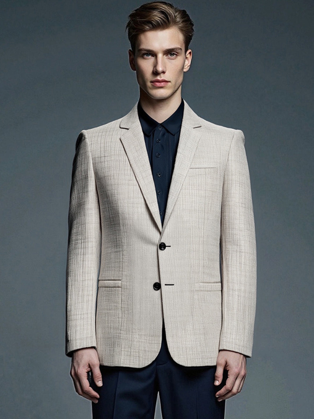 Herren eleganter strukturierten Anzugjacke R&B