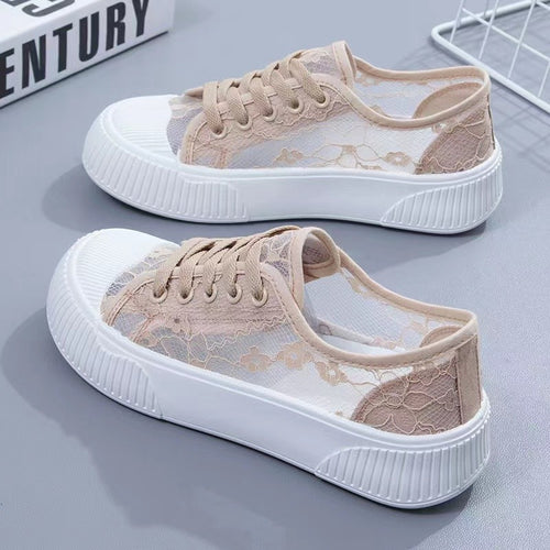 Damen Sneakers mit eleganter Spitzenoptik und komfortabler Polsterung R&B