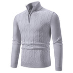 Herren modischer Stehkragenpullover mit strukturiertem Zipper und weichem Innenmaterial