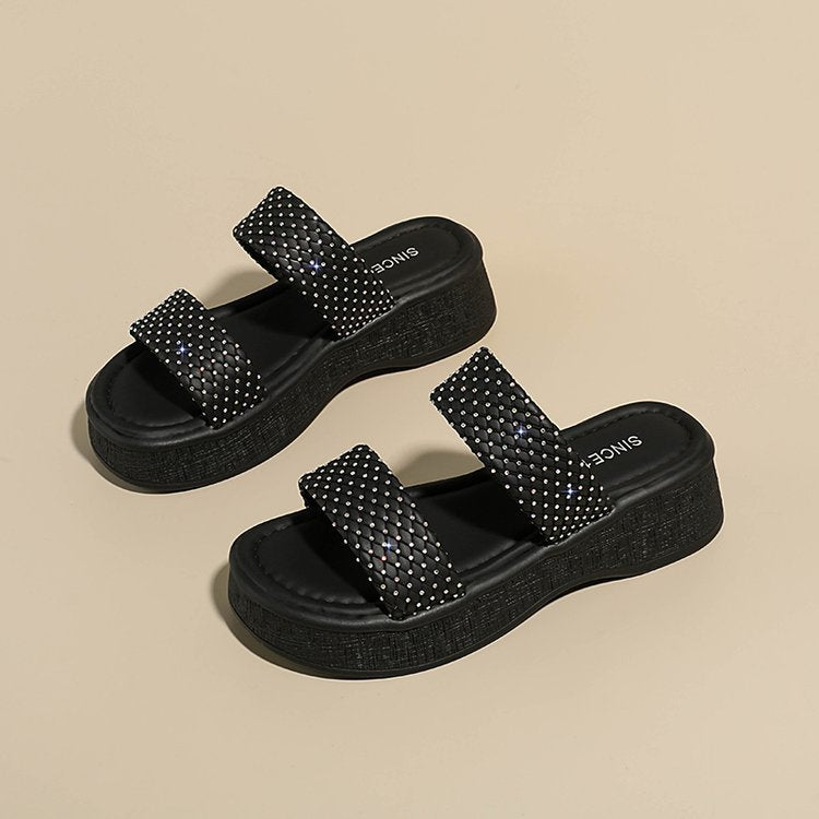 Damen Bequeme Wedge-Pantoletten R&B