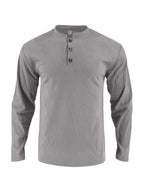 Herren Langarmshirt mit modischer Stehkragen und Knopfleiste R&B