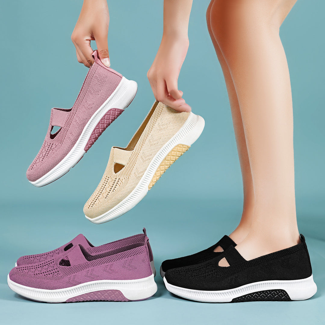 Damen Atmungsaktive Slip-On Sneakers mit elastischen Einsätzen R&B