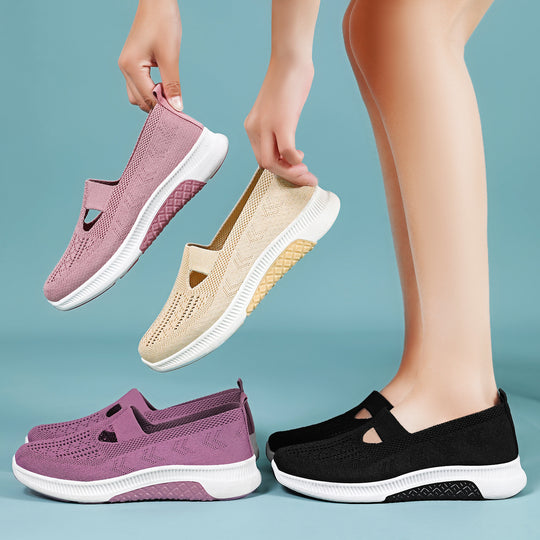 Damen Atmungsaktive Slip-On Sneakers mit elastischen Einsätzen R&B
