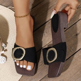 Damen Komfortable und elegante Mules mit detailliertem Riemendesign R&B