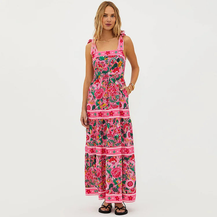 Damen Floral Motive Badeanzug mit verspieltem Trägerdesign R&B