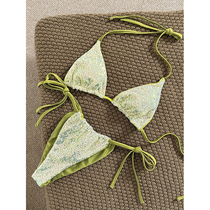 Damen Glitzer-Bikini mit verstellbaren Bändern R&B