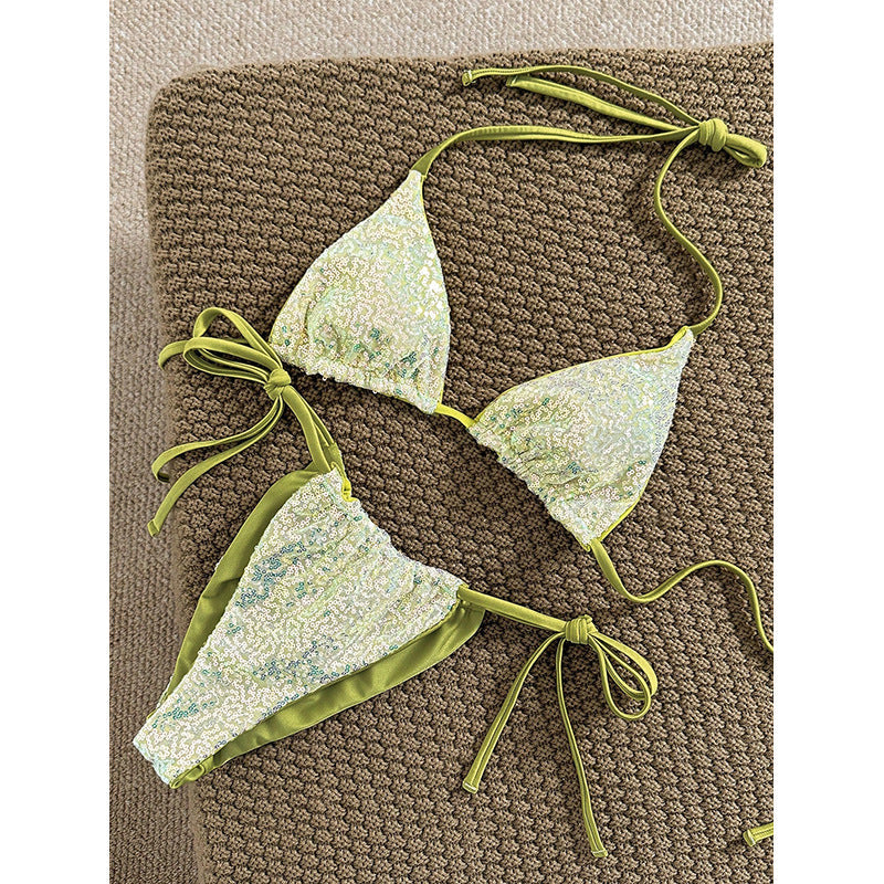 Damen Glitzer-Bikini mit verstellbaren Bändern R&B