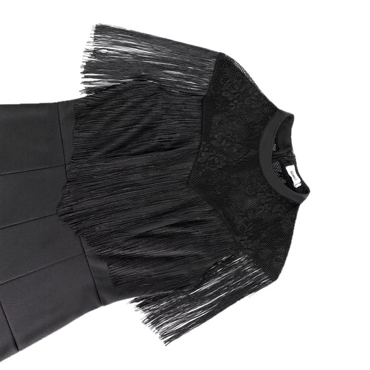 Damen Eleganter Jumpsuit mit schickem Fransen und Spitzenakzenten R&B
