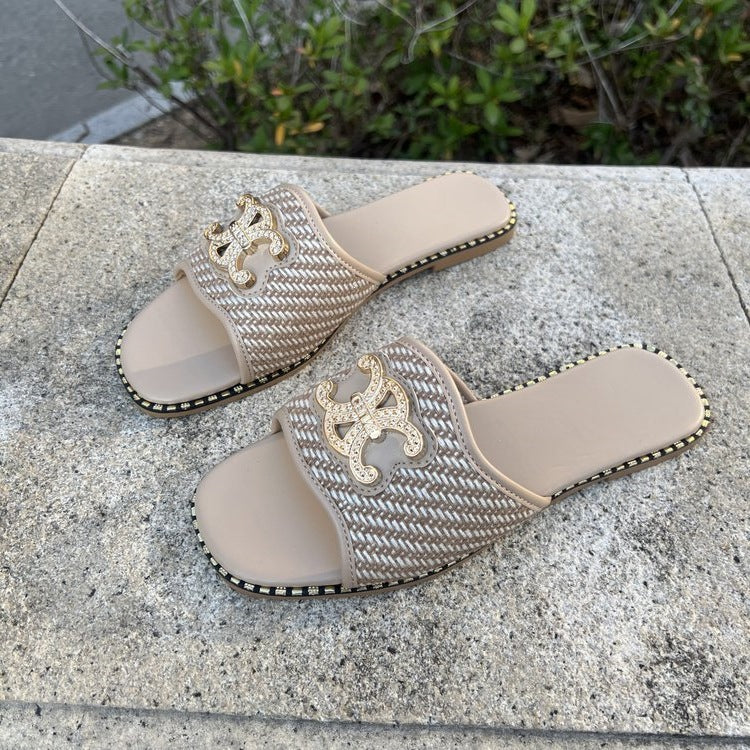 Damen Riemchen-Sandalen mit funkelnder Applikation R&B