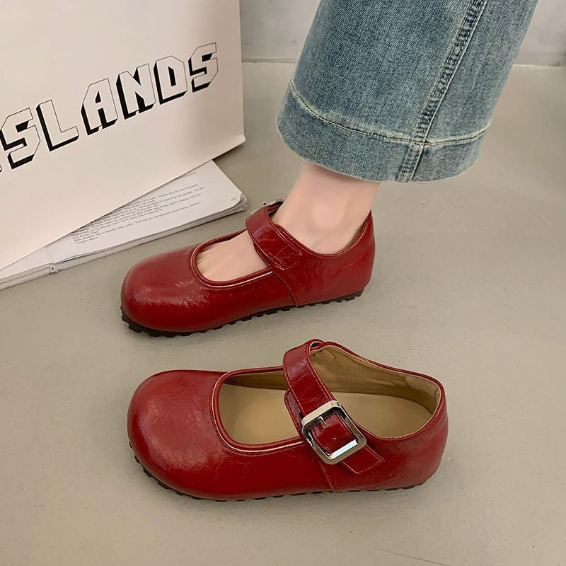Damen Mary Jane Ballerinas mit modischem Riemen und rutschfester Sohle R&B