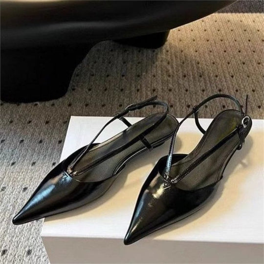 Damen spitze Slingback Pumps aus feinem Leder R&B