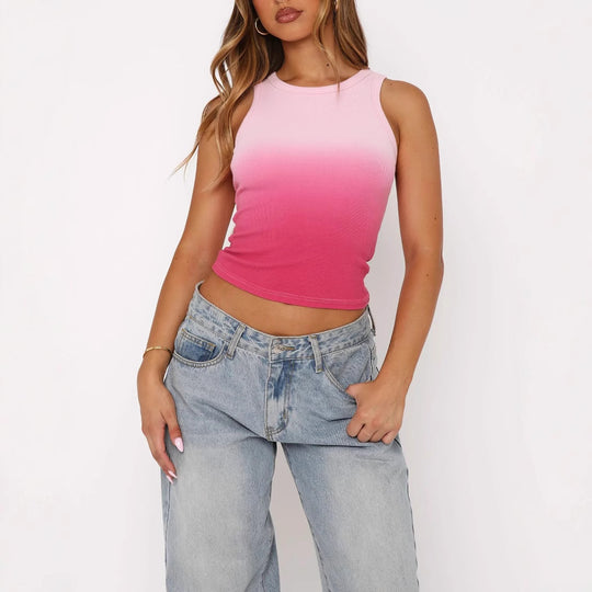 Damen Fitness-Tanktop mit modernem Farbverlauf und figurbetontem Schnitt R&B