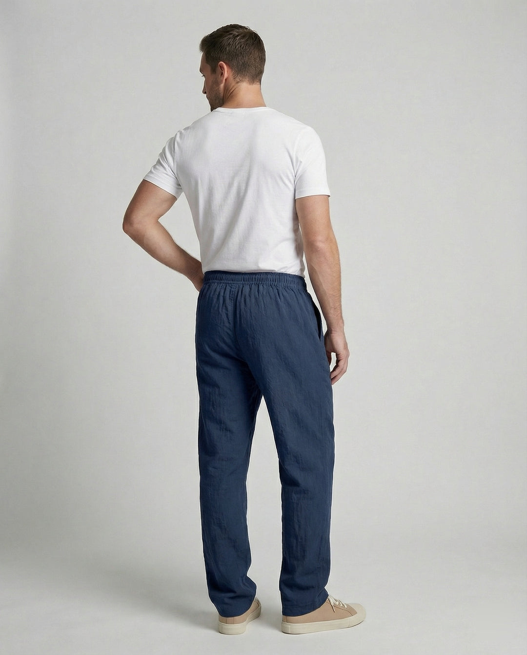 Herren Bequeme Freizeithose mit elastischem Bund und USA-Flaggenapplikation R&B
