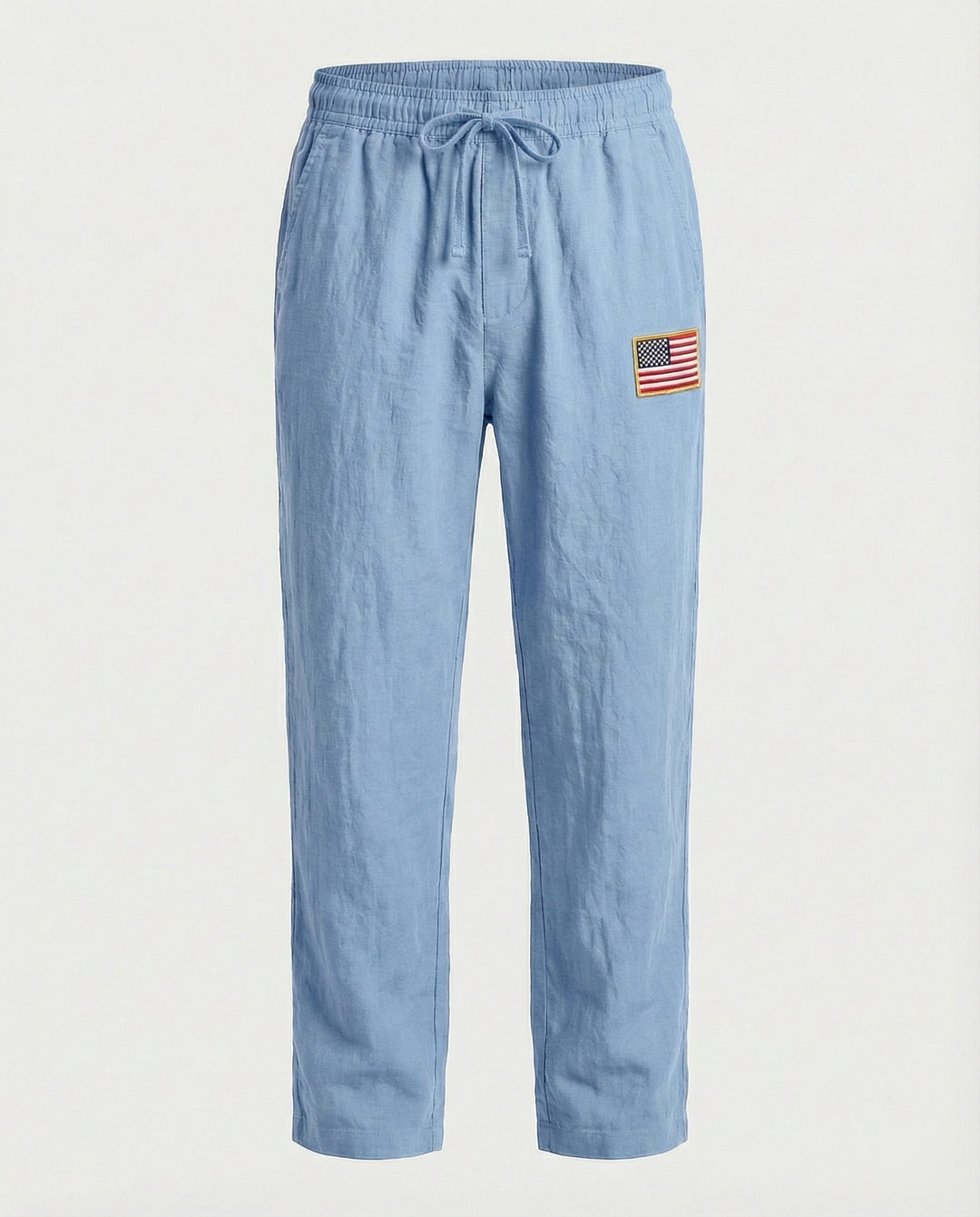 Herren Bequeme Freizeithose mit elastischem Bund und USA-Flaggenapplikation R&B