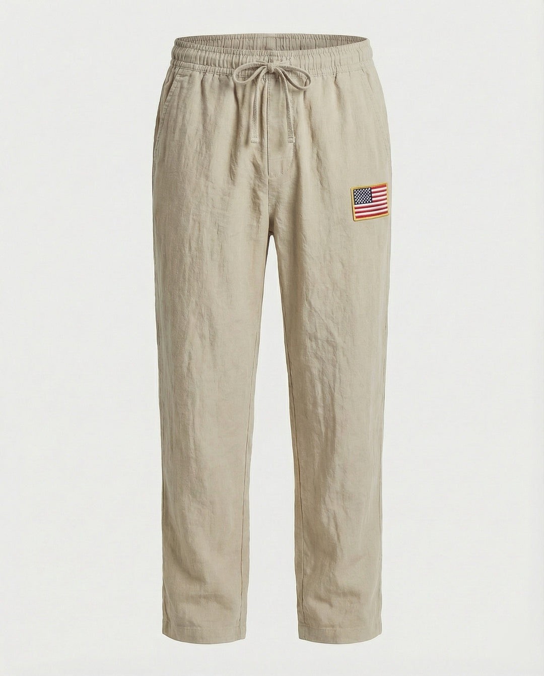 Herren Bequeme Freizeithose mit elastischem Bund und USA-Flaggenapplikation R&B
