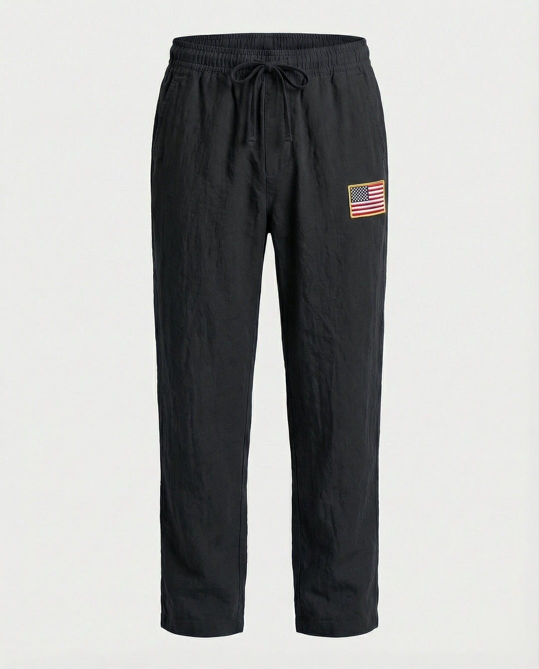 Herren Bequeme Freizeithose mit elastischem Bund und USA-Flaggenapplikation R&B