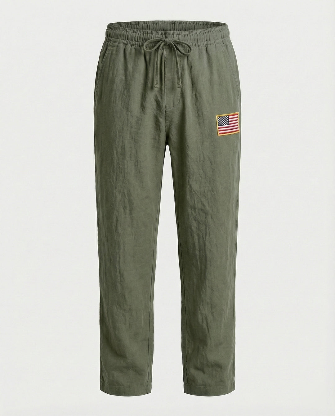 Herren Bequeme Freizeithose mit elastischem Bund und USA-Flaggenapplikation R&B