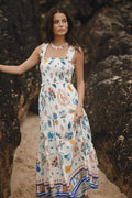 Damen luftiges Maxikleid mit floralem Print und Rüschendetails R&B
