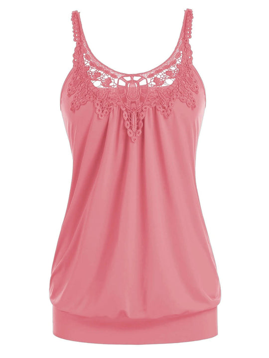 Damen Elegantes Spitzentop mit raffinierten Trägern und lockerer Passform R&B