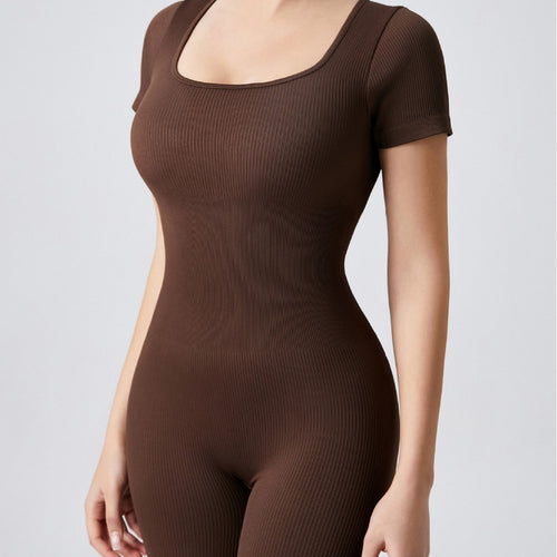 Damen Sportlicher Jumpsuit mit kurzem Arm und hohem Komfort R&B