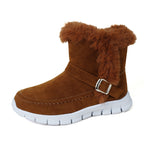 Damen Winterstiefel mit kuscheligem Kunstfell und modischem Riemen R&B