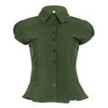 Damen elegante Bluse mit Puffärmeln und Taillierung R&B