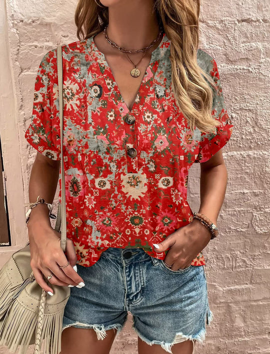Damen Kurzarm-Bluse R&B