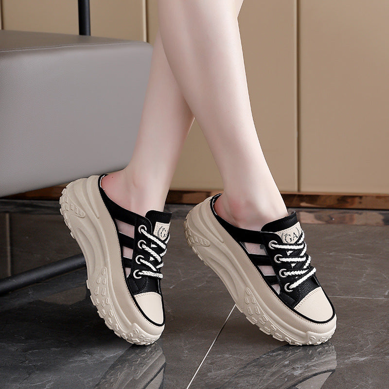 Damen bequeme Slip-On Sneakers mit atmungsaktiver Mesh-Oberfläche und rutschfester Sohle R&B