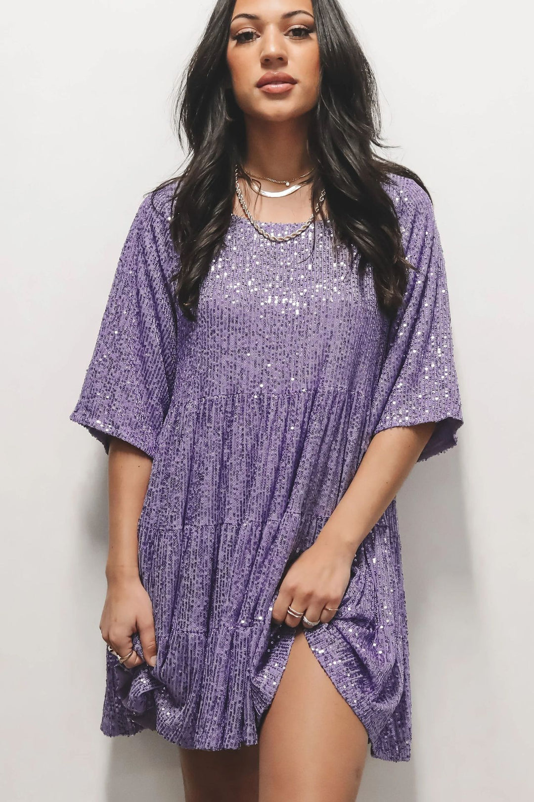 Damen Glitzerndes Kurzkleid R&B