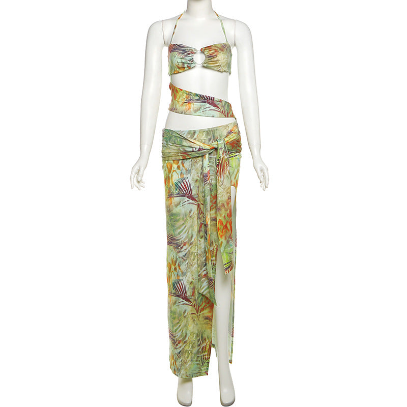 Damen schickes Bandeau-Top mit maxi Rock R&B